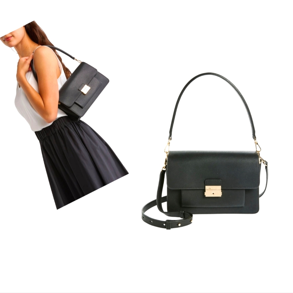 KATE SPADE Voyage Medium Shoulder Black Bag NEW